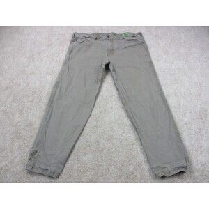 Prana Pants Mens 42 Gray Canvas Tapered Leg Outdoor Camp Chino Khaki 42x30